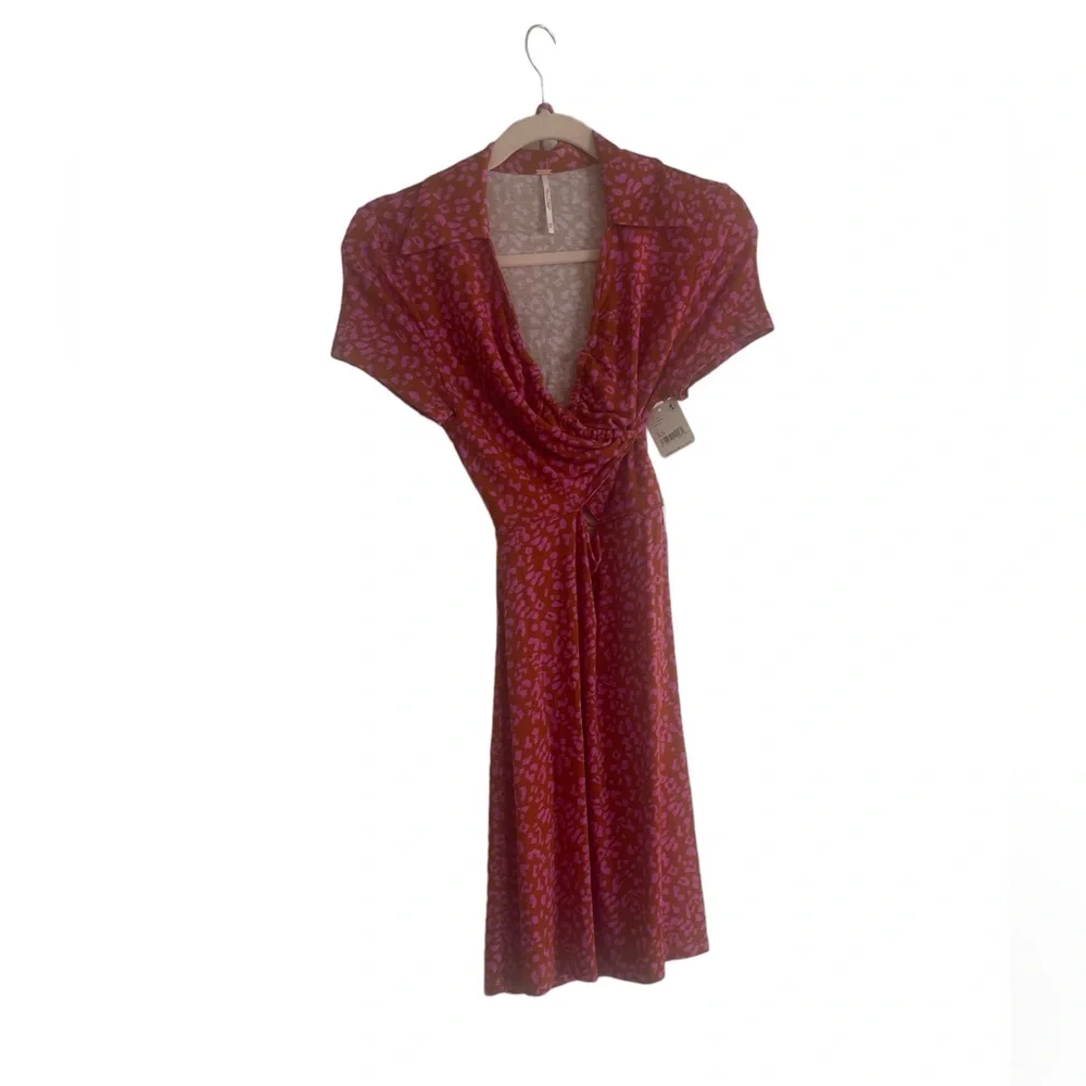 Free People Marsaille Mini Dress Size XS Rust Combo - Picture 4 of 6